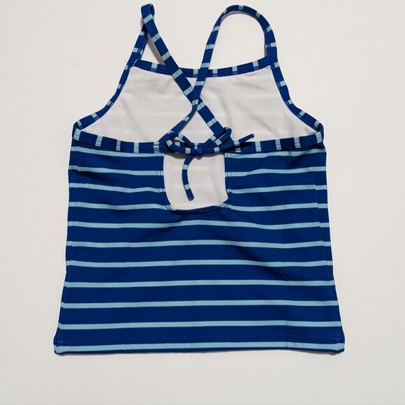 Hanna Andersson Dark Blue Light Blue Striped Tankini Top Swim Suit Size 110 5 - Picture 4 of 5